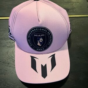 Inter Miami CF Messi the GOAT  Pink Logo Hat
